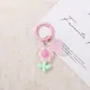 Llavero de flor de resina transparente de colores, hebilla de puerta, colgante de cuentas, decoración de regalo pequeño versátil personalizada para bricolaje, cultural y creativa