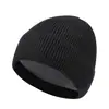 Gorros de Invierno para Hombre Transfronterizos Color Sólido Liso Gorros Gruesos de Lana Ciclismo al Aire Libre Cálidos con Plus de Terciopelo Gorros de Punto Venta al por Mayor