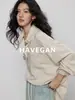Camisa de Linho Estilo Old Money Relaxado Havegan/Verão para Mulheres, Manga Longa, Novo Estilo 2026, Top Preguiçoso