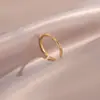Processamento de fábrica anel personalizado feminino aço titânio não desbota abertura ajustável anel dedo indicador suporte amostra