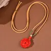 Colgante Original Finamente Tallado con Patrón de Nube de Dragón y Fénix de Cinabrio Mineral Collar de Cinabrio Imperial del Año de Nacimiento para Hombres y Mujeres Joyería de Regalo al por Mayor
