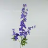 Delphinium de 3 ramas flor de seda artificial jacinto decoración del hogar arreglo floral jardín caja de flores exterior arreglo