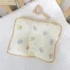 Almohada con Estampado Lindo y Forma, Almohada Cómoda de Gasa de Algodón Puro con Forma de Frijol para Recién Nacidos, Transpirable y Absorbente del Sudor, Almohada para Todas las Estaciones