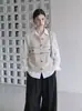 Impresionante chaleco de punto bordado vintage con cuello redondo para mujer, adecuado para usar en capas en otoño e invierno, top suéter sin mangas casual holgado