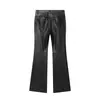 Pantalones de Cuero Casual Acampanados Ajustados con Botones de Cuero, Nuevo Estilo Europeo y Americano de Otoño para Mujer 17045975 Venta al por Mayor para Comercio Exterior