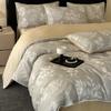 Juego de cuatro piezas de Lyocell Tencel Tipo A Cama Fresca Sábanas Cubre Edredón Ropa de Cama de Verano Cubre Edredón para Dormitorio Juego de Tres Piezas 4