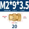 Latón Tierra Ocho Inyección de Fusión Caliente Embutido Estampado Moleteado Doble Paso Inserción Tornillo Tapa Tuerca Manguito Roscado de Cobre M2M4M5