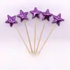Tarjeta de amor para pastel 5 cinco puntas estrellas de amor corazón de melocotón pastel Bandera de amor helado amor