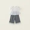 2026 Novo Conjunto para Meninas Verão Renda Sem Mangas Colete Calça Xadrez Conjunto de Duas Peças Para Bebês e Crianças Pequenas Conjunto Estilo Floresta