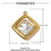 Colgante Retro Francés Corazón Ojo DIY Acero Inoxidable Collar Geométrico de Cristal para Mujer Colgante de Joyería de Acero de Titanio