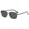 Gafas de Sol Retro con Montura Cuadrada de Metal para Hombre, Protección UV, Visera Solar de Conductor de Moda, Gafas de Sol Polarizadas para Exteriores