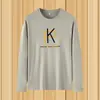 Nova Camisa de Base Masculina Fina para Primavera e Outono, Manga Longa, Xadrez Macio, Gola Redonda, Estampada, Tamanho Grande, Camiseta Respirável Masculina