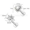 F136 Amor Zircón Sol Pendientes Colgantes Labio Uña Aleación de Titanio G23 Joyería Perforación Humana Uña Hueso Oreja Transfronteriza