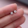 Brincos de prata 925 com zircônia, furos para orelha, brincos pequenos simples, brincos requintados e distintos, brincos para uso diário