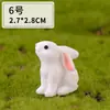 Conejo Travieso Paisaje en Miniatura Figura de Animal de Resina Adorno DIY, Regalo Conejo Blanco del Zodiaco, Accesorio Decorativo para Padres e Hijos