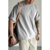 Camiseta Suelta de Peso Pesado Estilo Americano para Hombre, Versión Casual para el Día a Día, Color Sólido de Manga Corta, Ropa de Trabajo Vintage, Camiseta Básica Versátil, Manga Media