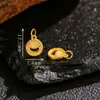 S925 - Colgante de gota pequeña con diseño de dragón dorado antiguo, chapado en plata, estilo chino original, para hacer tú mismo, accesorios que combinan con todo.