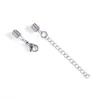 Aço Inoxidável DIY Joias Feitas à Mão Cordão Elástico Clipe Fecho Colar Cauda de Lagosta Corrente Acessórios Conector Fecho Corrente de Extensão