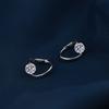 Nuevos pendientes de moda de alto sentido con circonita para mujer, simples, exquisitos, con diseño redondo de diamante brillante, pendientes al por mayor generación