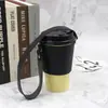 Em estoque Conjunto de Copos de Couro para Chá com Leite Café Portátil para Exterior Conjunto de Bebidas de Chá com Leite Copo com Isolamento Térmico Simples e Moderno
