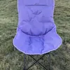 Silla luna de respaldo alto acolchada de algodón premium, silla portátil para picnic y camping, silla para dibujar en la playa, silla plegable acolchada de algodón