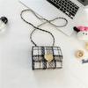 Bolso Bandolera para Niñas Estilo Coreano 2025 Nuevo Retro Bolso de Cadena para Niños Bebé Mini Cuadros Accesorios Bolso Cuadrado Pequeño
