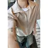 Camisa de Manga Corta Falsa de Dos Piezas Estilo Perezoso High Street Americano, Estilo Delgado de Verano, Fresca y Elegante, Camisa Casual Suelta y Versátil