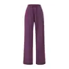 Pantalones de pierna ancha con cordón de cintura alta estilo americano para mujer, versátiles para otoño e invierno, adelgazantes, para yoga, deportes, de pierna recta