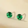Bajo el Árbol Banyan S999 Plata Pura Amazonia Más Vendidos Pendientes de Zirconia Azul para Perforación de Oreja, Pendientes Unisex de Alta Gama al por Mayor