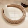 Diadema tejida texturizada de ala ancha, pinza para el cabello, otoño e invierno 2022 nueva, versátil, parte superior alta del cráneo, diadema de esponja para presionar el cabello