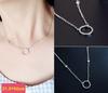 Collar con colgante de plata de ley 925 con la leyenda del mar azul y círculo para mujer, estilo japonés y coreano, combina con todo.