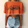 Verano 2026 Nuevo Estilo Europeo y Americano Transfronterizo Sitio Independiente de Amazon Juvenil Sexy Top Corto Estampado de Letras Camiseta Corta