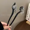 Horquilla Negra de Ébano Estilo Antiguo para Mujer, Horquilla con Borla Estilo Chino Nuevo, Nuevo Modelo 2026 Horquilla para Recogido, Accesorio Hanfu para Mamianqun