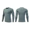 Body de Base de Alta Elasticidade para Uso Externo Masculino Corrida Esportes Ciclismo Secagem Rápida Respirável Estampado Manga Longa Camiseta Top de Treino