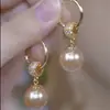 Design de Nicho, High-End, Exquisitos Brincos Longos Estilo Francês Totalmente Cravejados de Diamante, Brincos Femininos, Brincos de Pérola Atacado