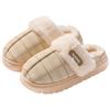 Pantuflas de Algodón Conejo Travieso para Mujer Moda de Invierno Pareja Hogar Interior Antideslizantes Forradas de Felpa Calientes Pantuflas de Invierno de Cuero para Hombre