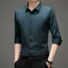 Camisa de Rayas Oblicuas para Hombre Manga Larga Nueva Primavera y Otoño 2024 Moda Sin Marcas Casual de Negocios para Hombre