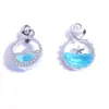 Acessórios para Joias DIY Cruzados Atacado Banhado a UV Pingente Oceano Azul Incrustado Colar Pulseira Feitos à Mão Pingente de Liga