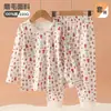 [Venta de Liquidación] Conjunto de ropa de otoño de cuello redondo para bebé, ropa interior térmica sin costuras para otoño, ropa de estar y pijamas unisex para niños