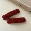 Presilha de Cabelo de Lã de Alta Qualidade Estilo Coreano, Grampo de Cabelo Elegante de Lã Vinho para Mulheres, Presilha Bb da Moda, Presilha para Franja, Presilha de Cabelo