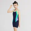 Traje de baño de una pieza tipo chaleco deportivo para niños, boxer, niños medianos y grandes, traje de baño conservador para entrenamiento, natación, carreras, principiantes