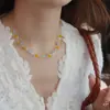 Collar de cristal natural de diseñador, collar de ágata aguamarina, collar atmosférico primavera-verano, regalo de alta gama para mujeres