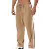 Calça Esportiva Masculina de Veludo Cotelê Ami Khaki Listrada Simples Casual Solta Nova Primavera e Verão Transfronteiriça Linha Dupla