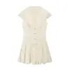 Al por mayor Verano 2026 Nuevo Estilo Europeo y Americano para Mujer Jacquard Satén de Seda Textura Mini Vestido 90664