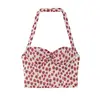 Top de tirantes finos con estampado estilo europeo y americano para mujer, primavera 2026, con cuello halter 2804