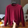 Suéter de punto para hombre, liso, cuello redondo, tipo jersey, para otoño e invierno, adecuado como capa interior o prenda superior cálida, disponible para envío directo transfronterizo