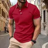 Deseo Amazon Transfronterizo 2024 Aliexpress Estilo Nuevo Cordón Color Sólido Manga Corta Camisa Polo Moderna Verano