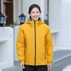 Venta al por mayor de chaquetas de esquí, ropa de trabajo personalizada, tres en uno desmontable, chaquetas impermeables de otoño e invierno, uniformes escolares