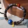 Pulsera de Cuentas Cubicas de Madera de Agarwood Dara Gan Nuevo Estilo Chino Pulsera de Madera Punto Turístico Transmisión en Vivo Venta al por Mayor