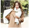 Fabricante de bufandas para parejas de Corea del Sur bufanda de lana gruesa de color liso de invierno bufanda tejida engrosada alargada para mujer ventas directas de fábrica